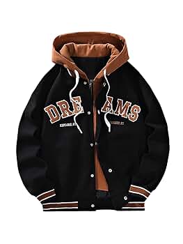 SOLY HUX Men's Casual 2 in 1 Hoodie Jackets Bomber Jacket